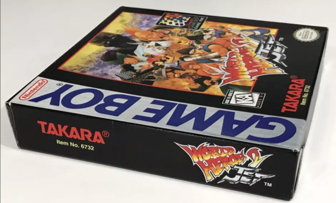 WORLD HEROES 2 JET Original Nintendo Gameboy Box Manual Poster Complete Nr Mint
