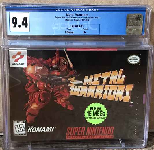 Metal Warriors SNES Super Nintendo BRAND NEW Factory Sealed CGC 9.4 A+ MINT