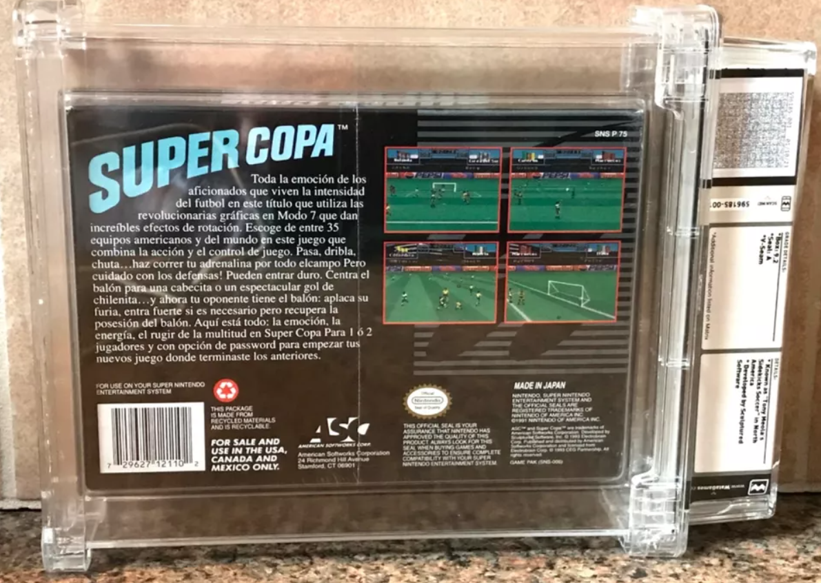 SUPER COPA Nintendo SNES NEW FACTORY SEALED WATA 9.2 Unparalleled Rarity 1/1