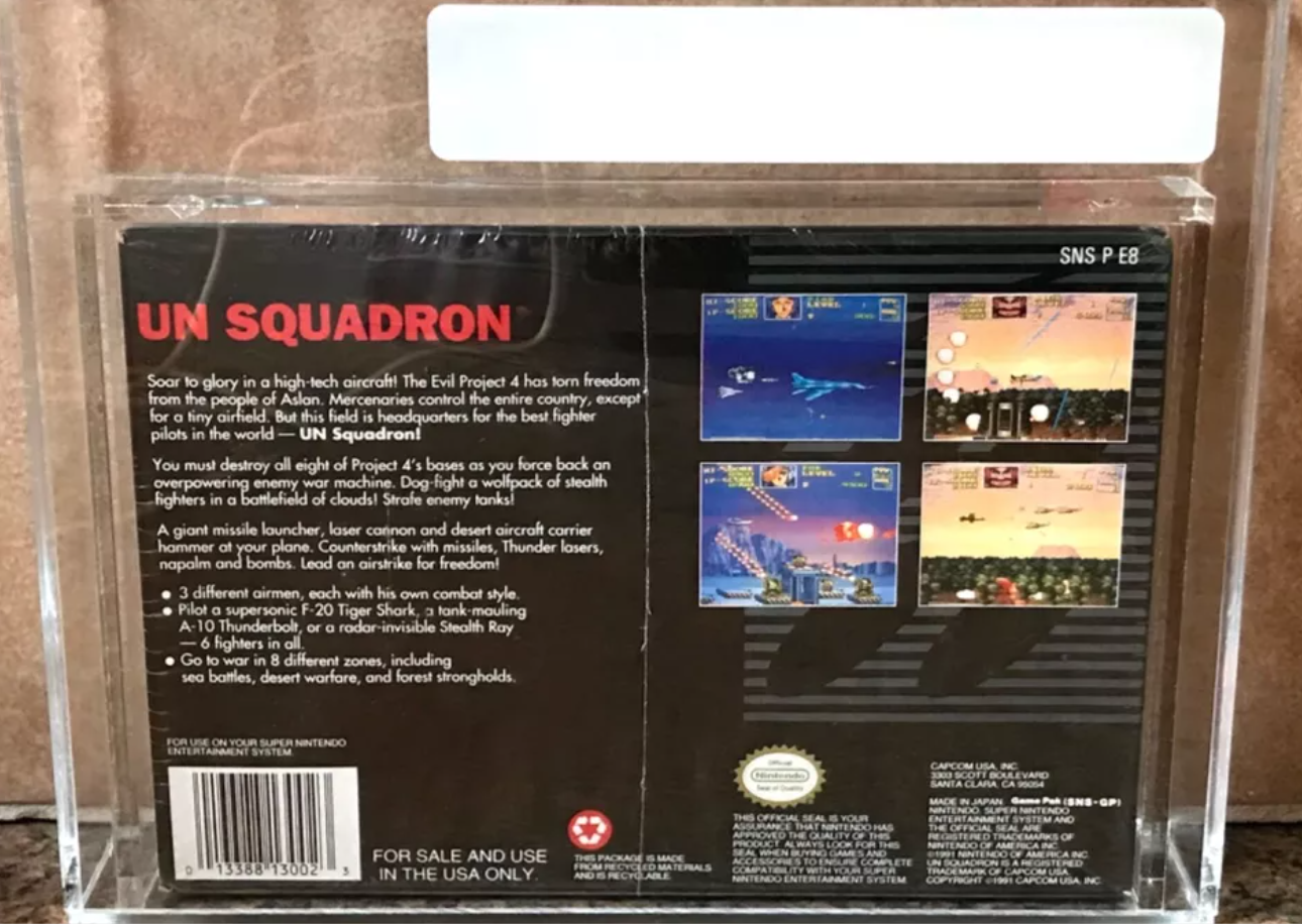 U.N. Squadron Super Nintendo SNES BRAND NEW FACTORY SEALED VGA 85