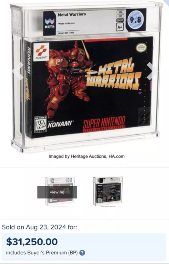 Metal Warriors SNES Super Nintendo BRAND NEW Factory Sealed CGC 9.4 A+ MINT