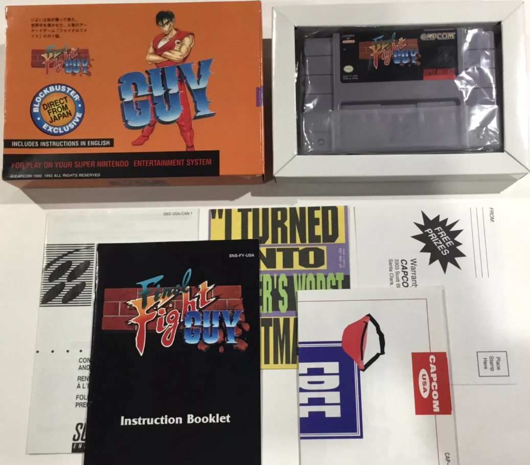 FINAL FIGHT GUY Super Nintendo SNES CIB 100% Complete Near Mint RARE CONDITION