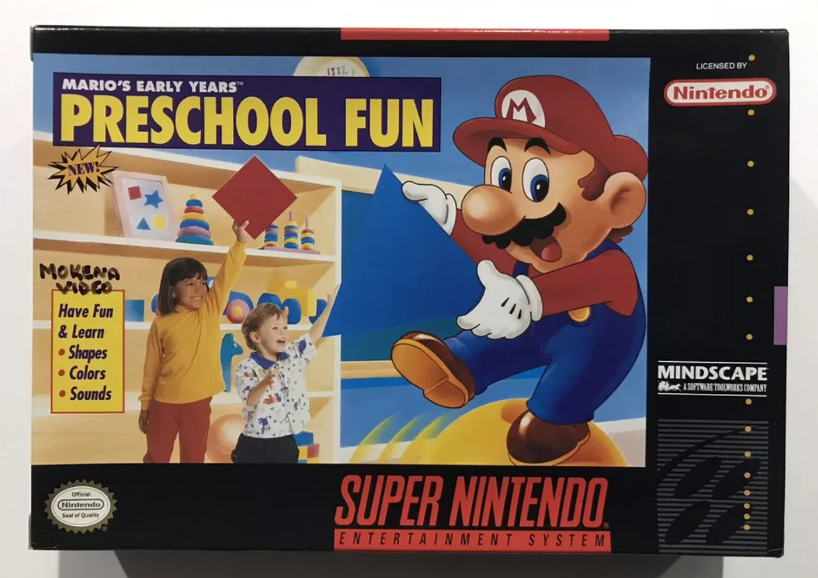 Mario's Early Years Preschool Fun (SNES) Super Nintendo 100% Complete Nr Mint