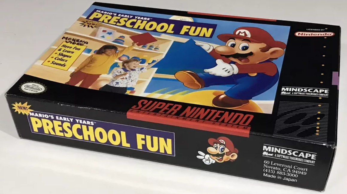 Mario's Early Years Preschool Fun (SNES) Super Nintendo 100% Complete Nr Mint