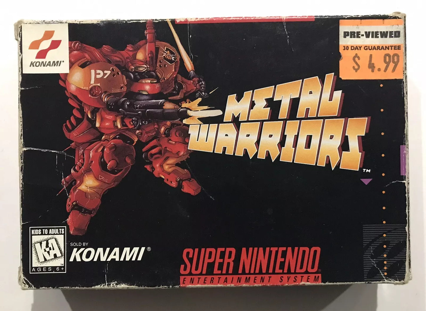 Metal Warriors (Super Nintendo, 1995) Box ONLY, No Game, SNES, Very Rare Konami