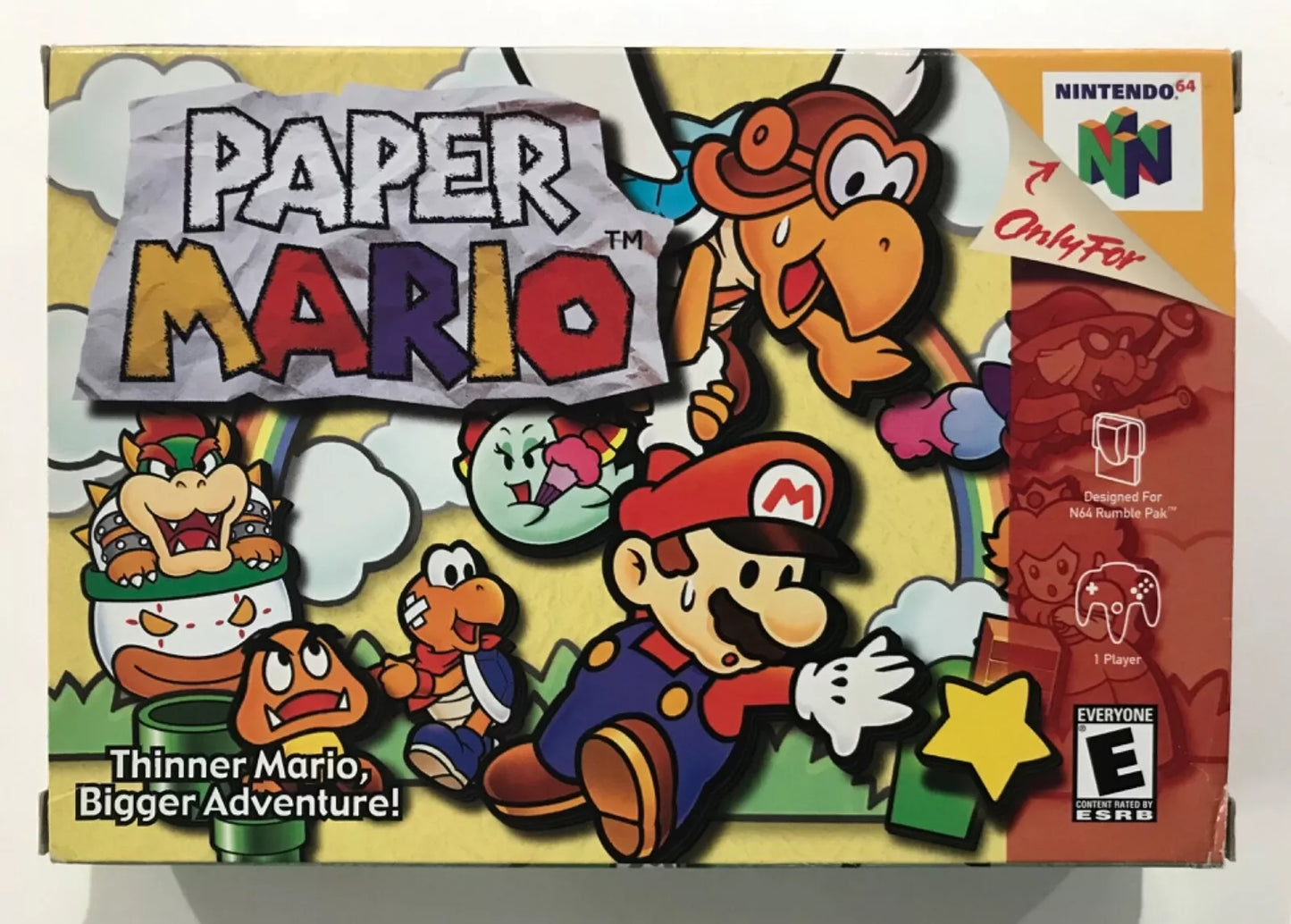 Paper Mario Nintendo 64 N64 Authentic Original Box Manual Complete Nr Mint