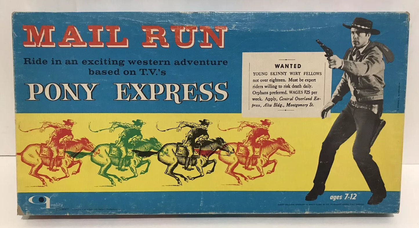 Mail Run Pony Express TV Series Based Quality Games 1960 Grant Sullivan Complete