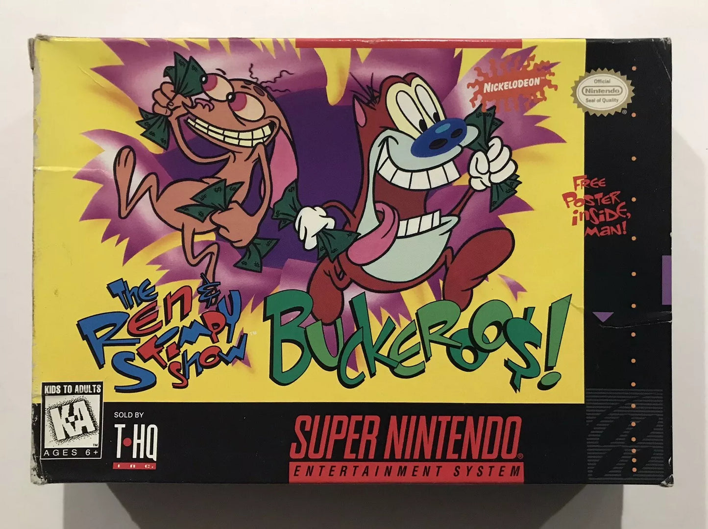 The Ren & Stimpy Show: Buckeroos! Box Only -- No Game SNES Super Nintendo