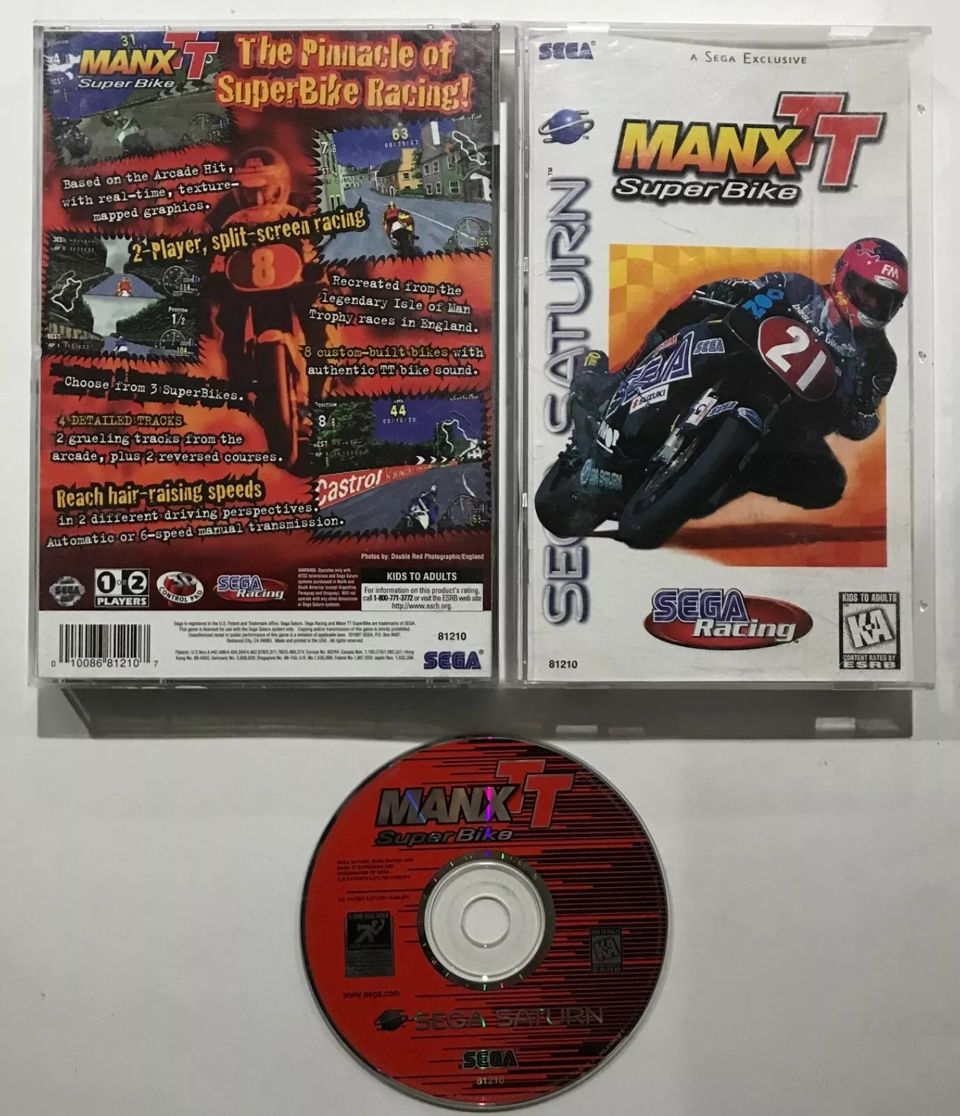 MANX TT Superbike Sega SATURN Complete Case Manual Tested