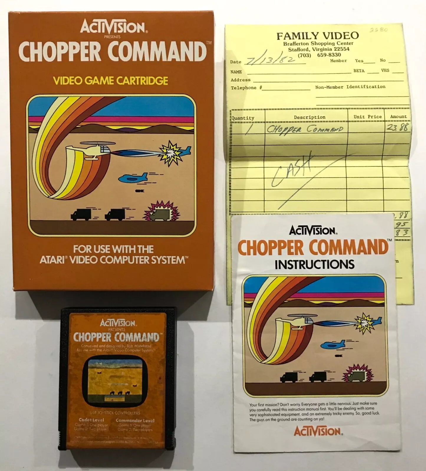 Chopper Command (Atari 2600, 1982) Complete CIB Tested Mint + Receipt