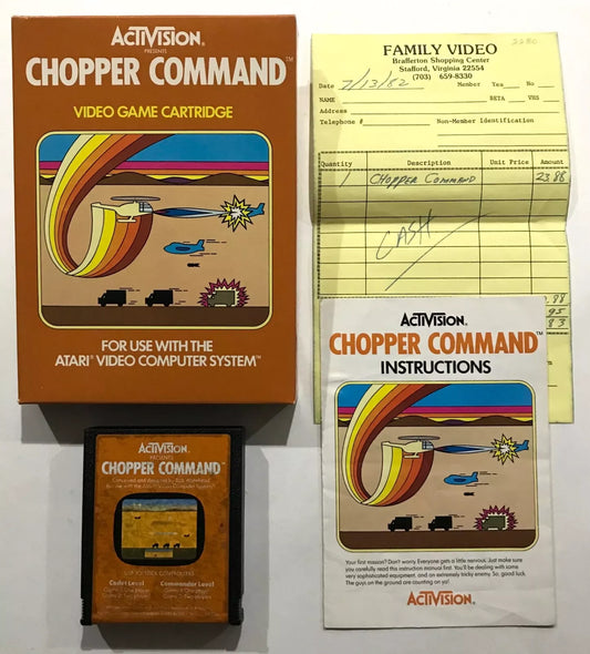 Chopper Command (Atari 2600, 1982) Complete CIB Tested Mint + Receipt