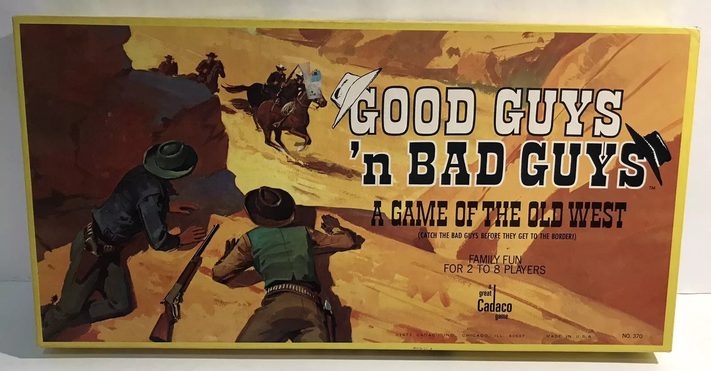 Cadaco Good Guys ’n Bad Guys A Game of Old West Board Game 1973 Complete Mint