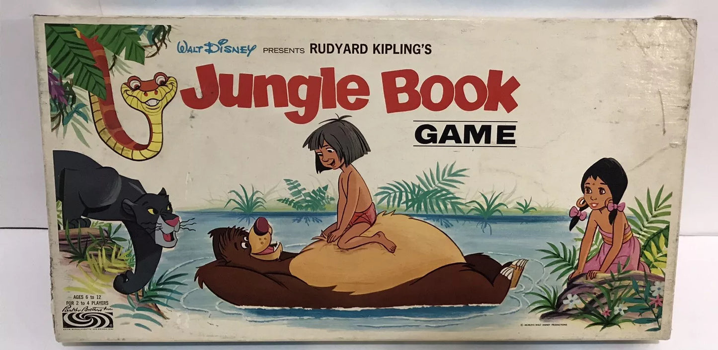 Vintage 1966 Jungle Book board game Walt Disney/Parker Brothers Incomplete w/Box