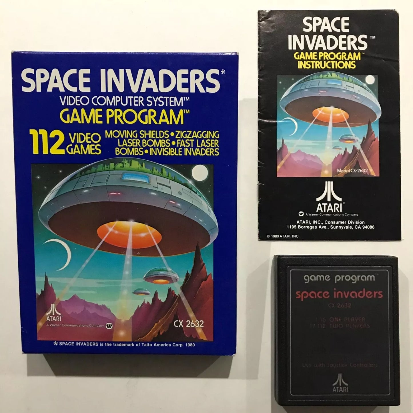 Vintage Atari 2600 SPACE INVADERS Rare Blue Box COMPLETE 1978 Mint