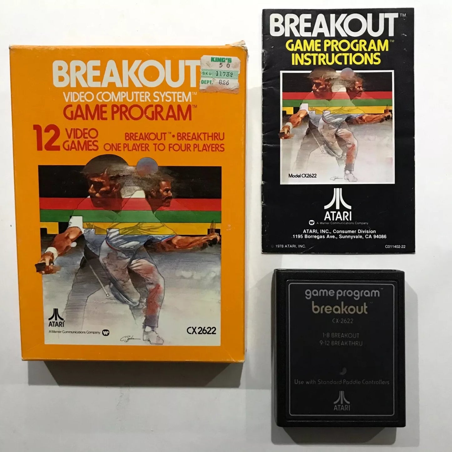 Breakout (Atari 2600, 1978) In Box With Manual NTSC CIB Complete Nice