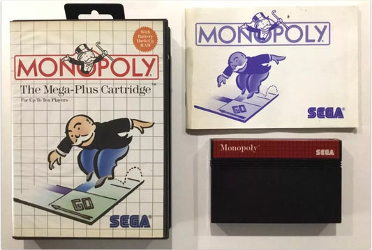 Monopoly Sega Master System Complete With Case Manual Game Region Free