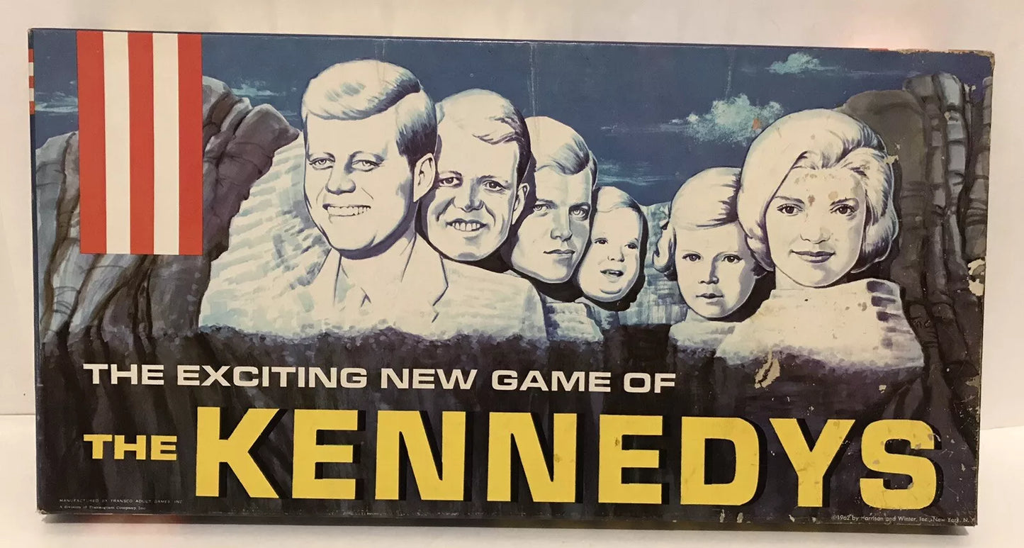 NEW Unused 1962 Transco Adult Games The Kennedys Board Game 3879 Vintage Rare