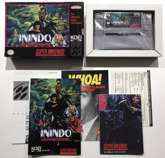 Inindo: The Way of the Ninja Super Nintendo SNES, 1993 Complete 100% CIB Nr Mint