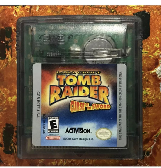 TOMB RAIDER CURSE OF THE SWORD Nintendo Gameboy Color GBC Cleaned Game Boy