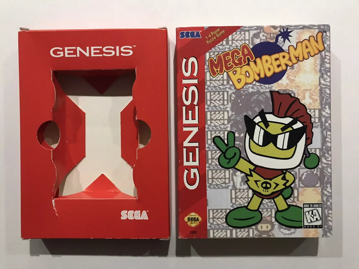 Mega Bomberman (SEGA Genesis) Authentic CARDBOARD BOX ONLY Near Mint