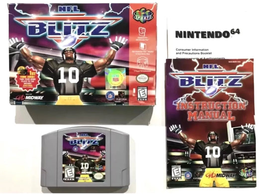 NFL BLITZ Nintendo 64 N64 Authentic Original Box Manual Complete Nr Mint