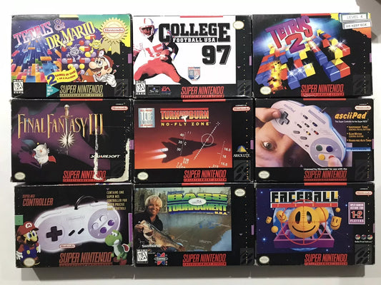 Lot Of 9 (Super Nintendo) SNES Box ONLY, NO GAMES Boxes Only Final Fantasy III 3