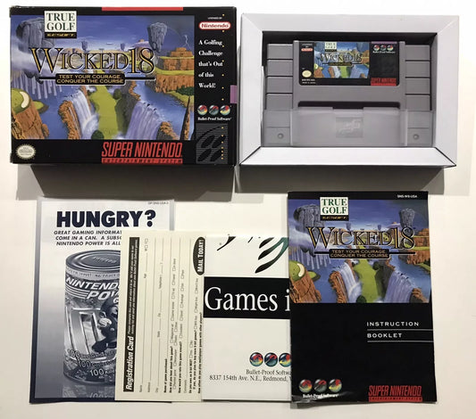 True Golf Wicked 18 (SNES) Super Nintendo CIB Complete + Poster Nr Mint