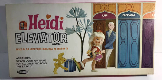 1965 Heidi Elevator Game Remco Industries Board Game Heidi Pocketbook Doll MINT