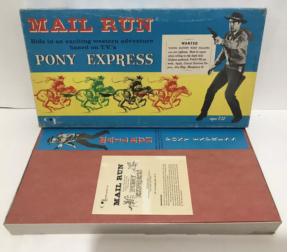 Mail Run Pony Express TV Series Based Quality Games 1960 Grant Sullivan Complete