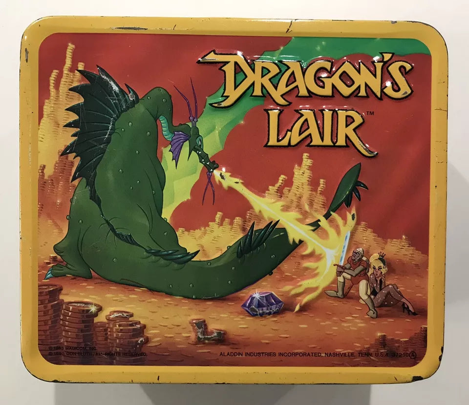 Vintage 1983 Dragon's Lair Metal Lunch Box Only No Thermos