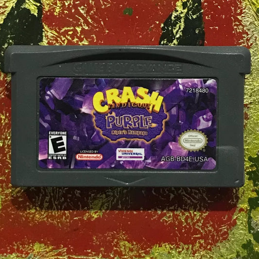 Crash Purple Nintendo Gameboy ADVANCE GBA Tested AUTHENTIC