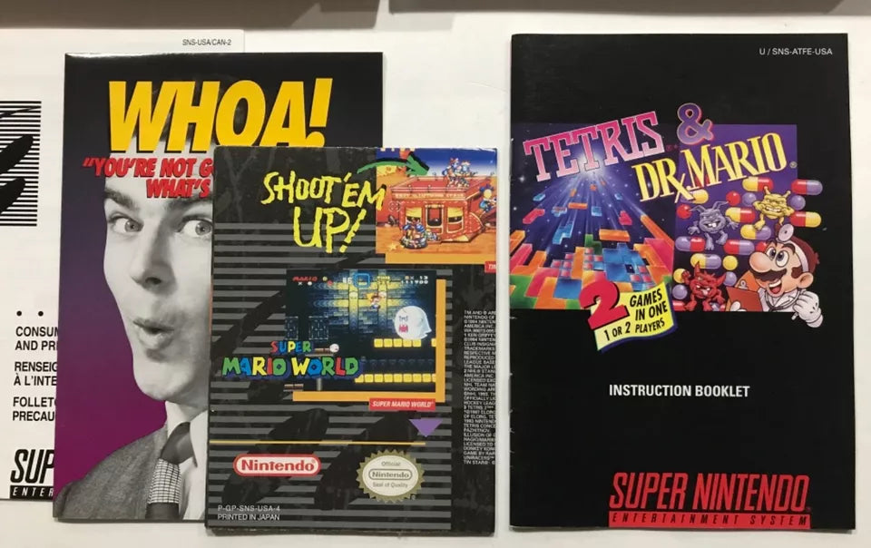 Tetris + Dr Mario Super Nintendo SNES CIB 100% Complete Near Mint Black Label