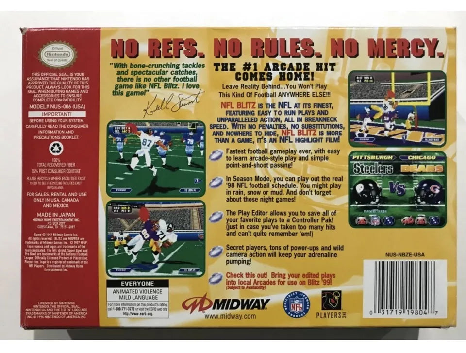 NFL BLITZ Nintendo 64 N64 Authentic Original Box Manual Complete Nr Mint