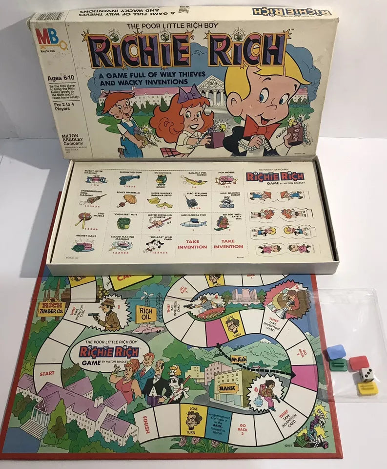 1982 Milton Bradly Richie Rich Wacky Inventions Board Game Vintage Unpunched New