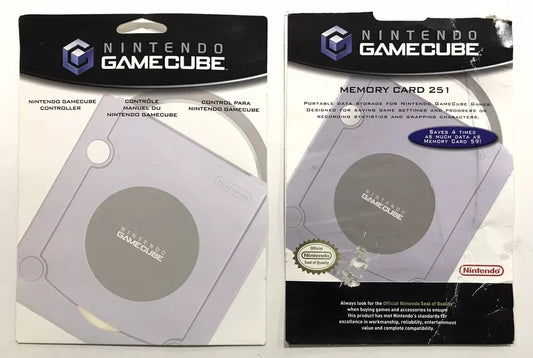 Black Nintendo Gamecube Cardboard Box Insert Backing + Memory Card Back