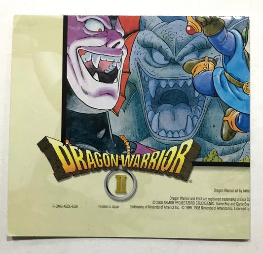 Dragon Warrior I & II Poster/Map Insert Gameboy Color NO GAME