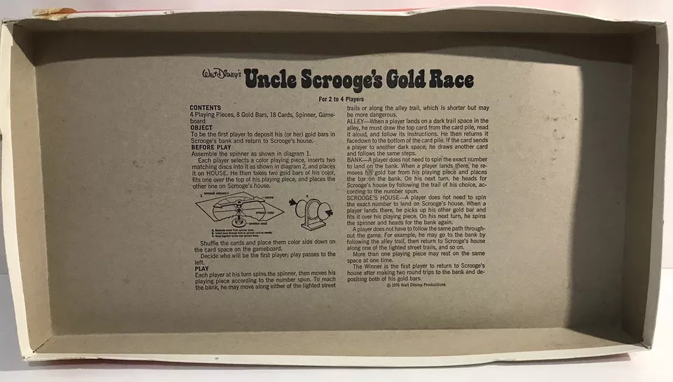 1976 Whitman Walt Disney’s Uncle Scrooge’s Gold Race Board Game New Unpunched