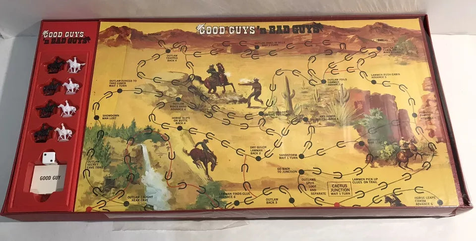 Cadaco Good Guys ’n Bad Guys A Game of Old West Board Game 1973 Complete Mint