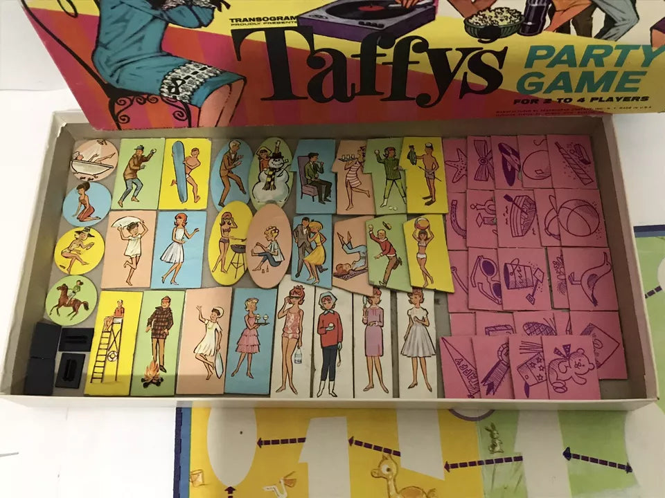 Vintage 1960s Transogram Taffy's Party Board Game Complete