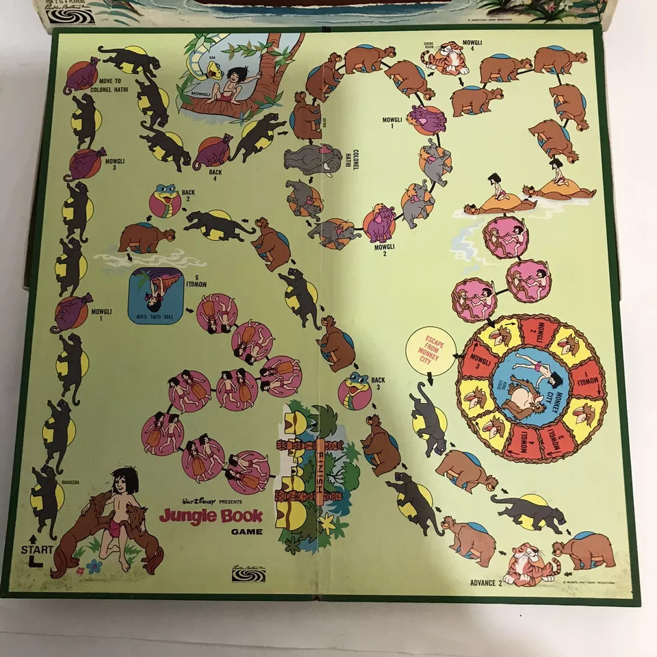 Vintage 1966 Jungle Book board game Walt Disney/Parker Brothers Incomplete w/Box