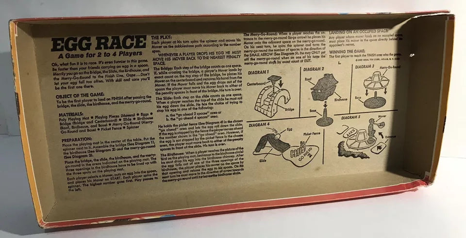 Vintage 1968 Ideal Egg Race Game Complete NEW SEALED Unpunched Unplayed Scarce