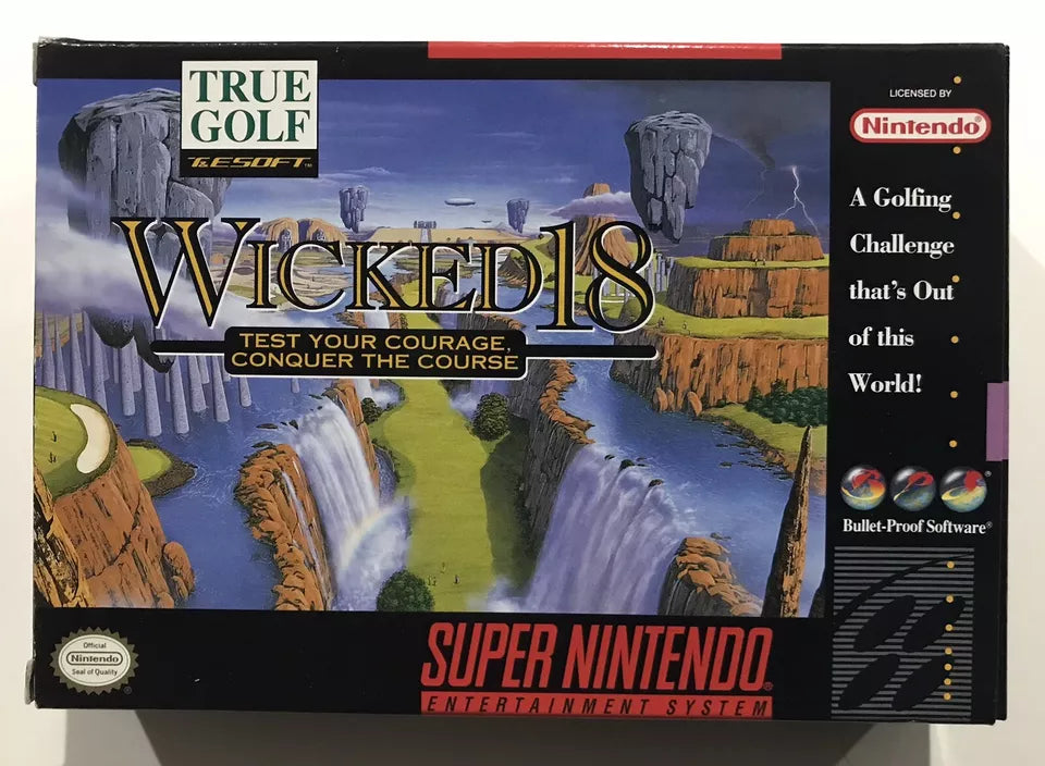 True Golf Wicked 18 (SNES) Super Nintendo CIB Complete + Poster Nr Mint