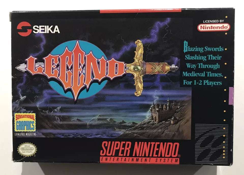 Legend By SEIKA Super Nintendo SNES CIB Complete RARE 2 Player Beat ‘em Up