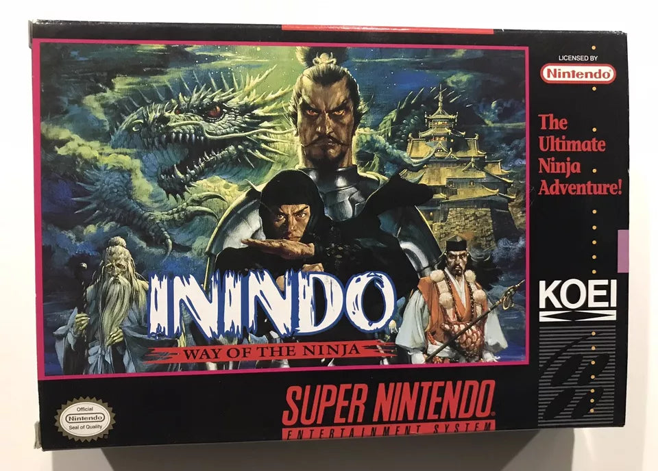 Inindo: The Way of the Ninja Super Nintendo SNES, 1993 Complete 100% CIB Nr Mint