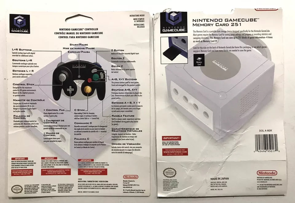 Black Nintendo Gamecube Cardboard Box Insert Backing + Memory Card Back