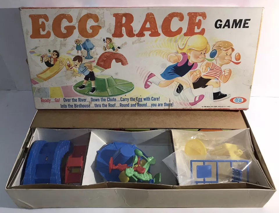 Vintage 1968 Ideal Egg Race Game Complete NEW SEALED Unpunched Unplayed Scarce