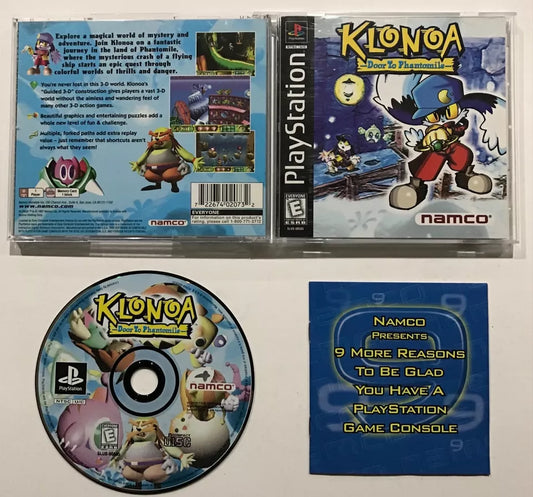 Klonoa Door to Phantomile Sony PS1 PlayStation Complete Case Tested MINT