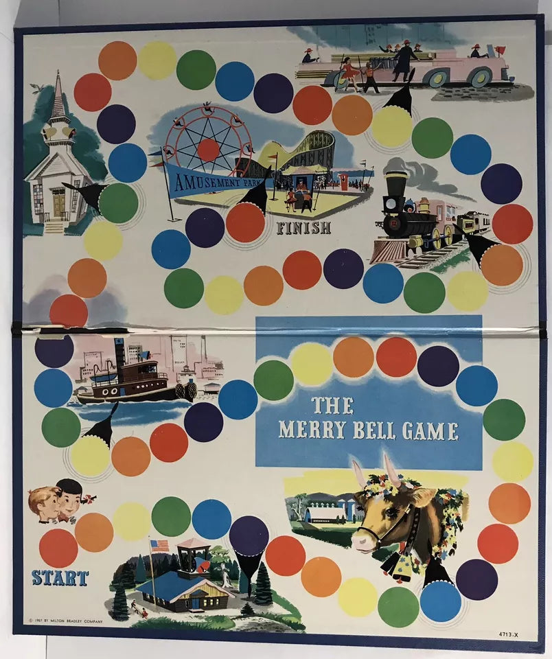 Vintage 1957 The Merry Bell Game Milton Bradley Complete