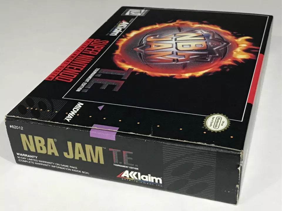 NBA JAM TE Tournament Edition Super Nintendo SNES CIB Complete Poster Near Mint