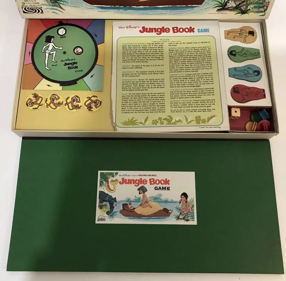 Vintage 1966 Jungle Book board game Walt Disney/Parker Brothers Incomplete w/Box